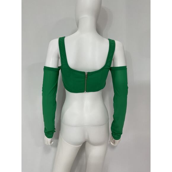By.Dyln 'Aria' Green Off Shoulder Corset Top Size S - Picture 3 of 5